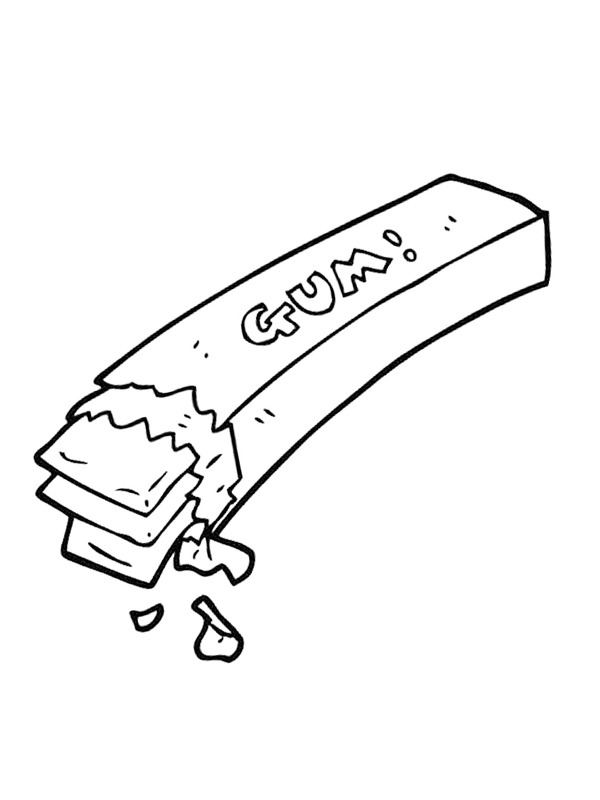 Chewing gum Colouring page