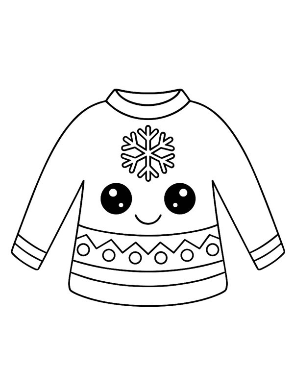 Cute Christmas sweater Colouring page