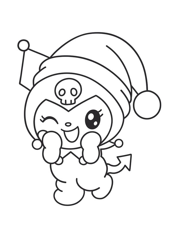 Christmas Kuromi Colouring page