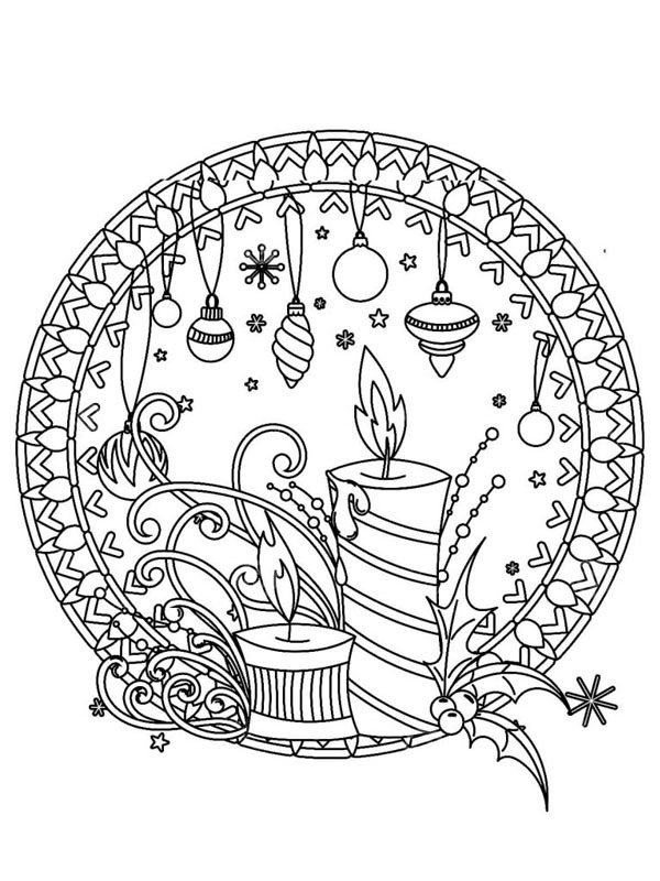 Christmas mandala Colouring page