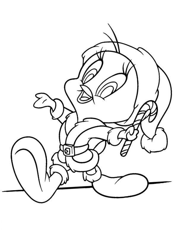 Christmas Tweety Colouring page