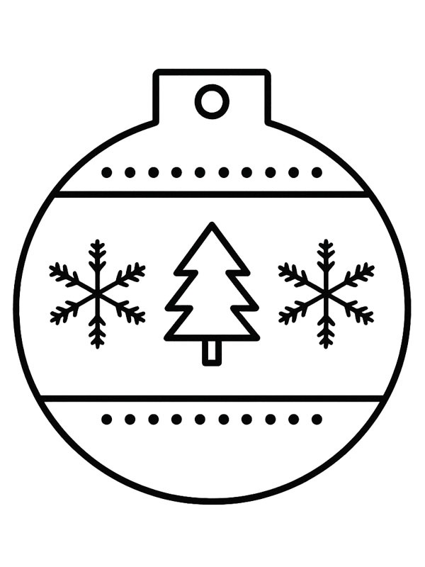 Christmas bauble for toddlers Colouring page