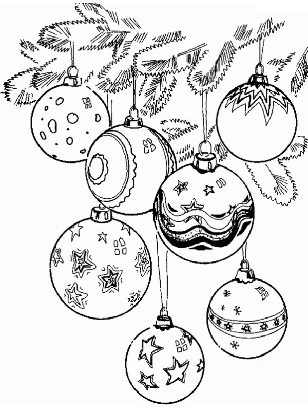 Christmas balls Colouring page