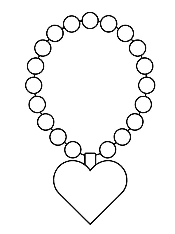 Heart Necklace Colouring page