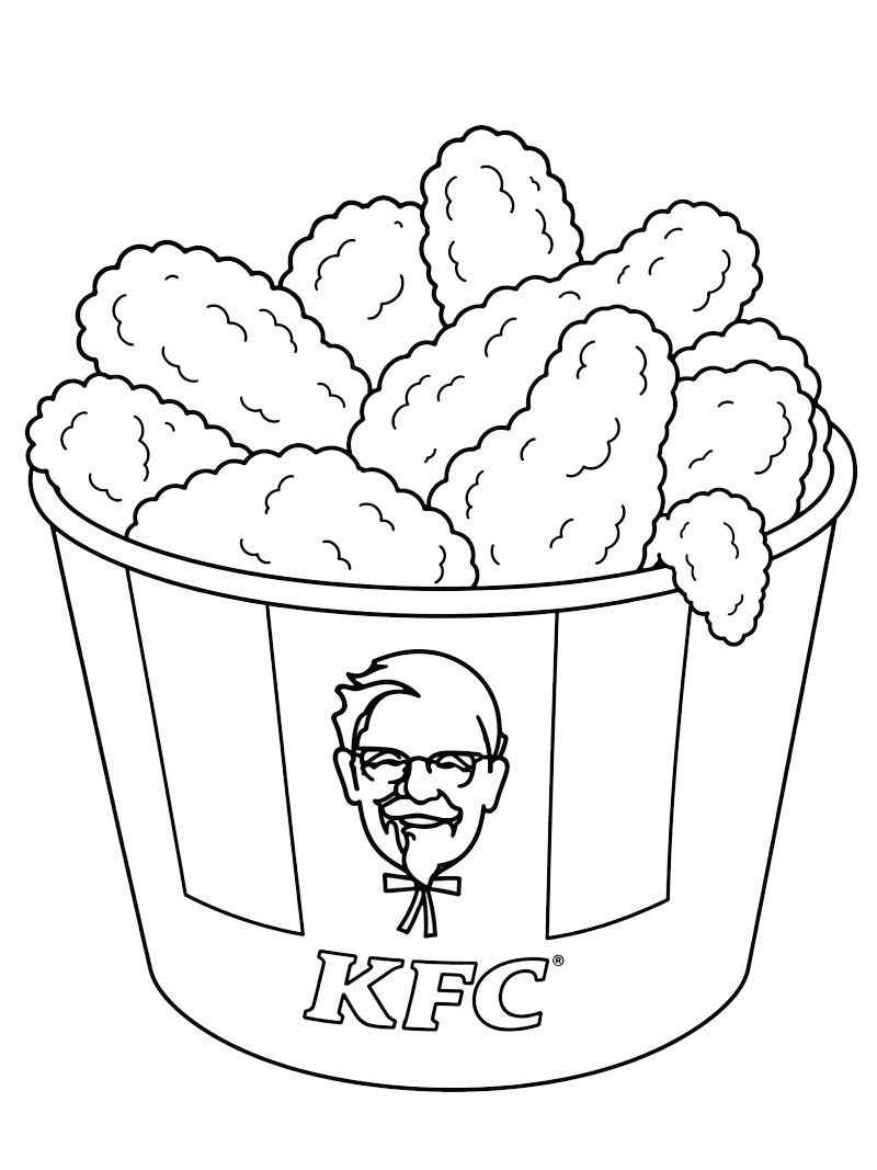 KFC Hot wings Colouring page