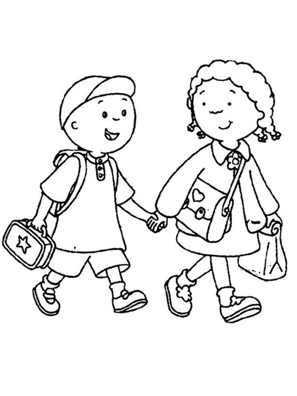 Walk to School Colouring page