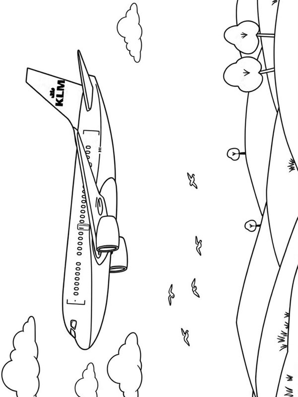 KLM airplane Colouring page