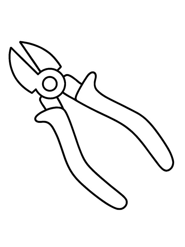 Diagonal pliers Colouring page