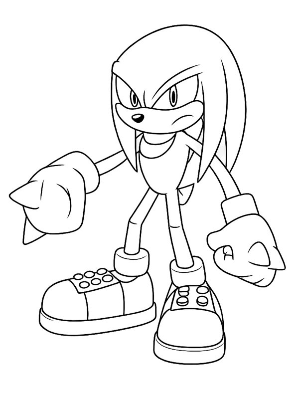 Knuckles the Echidna Colouring page