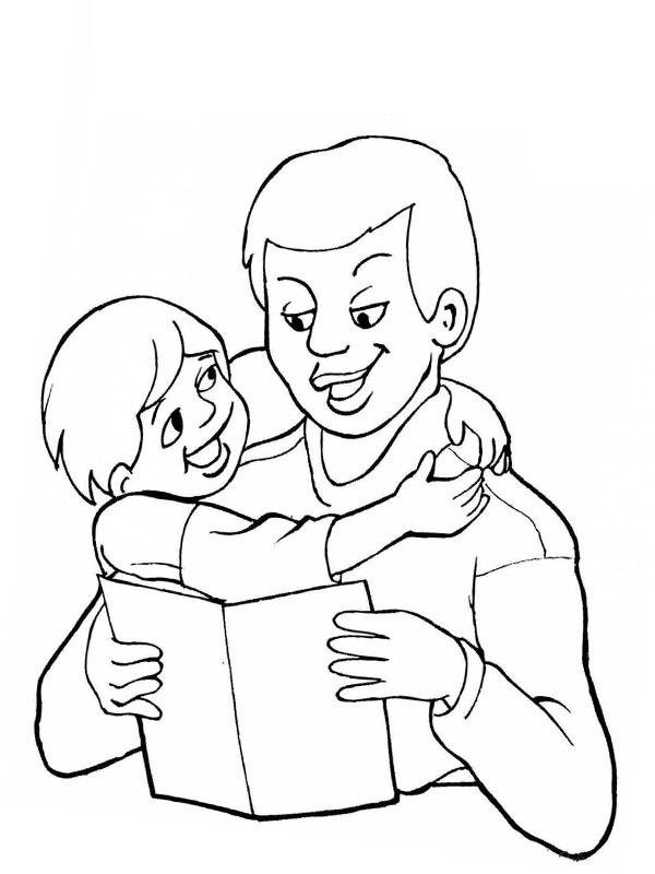Cuttle with dad Colouring page