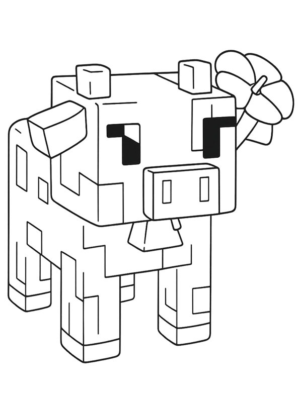 Cow Grow A Garden Colouring page