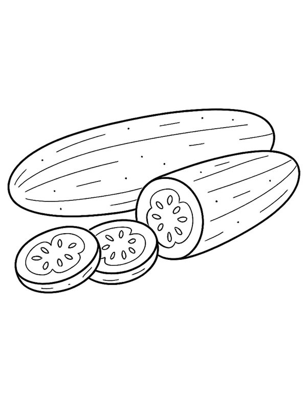 Cucumber Colouring page