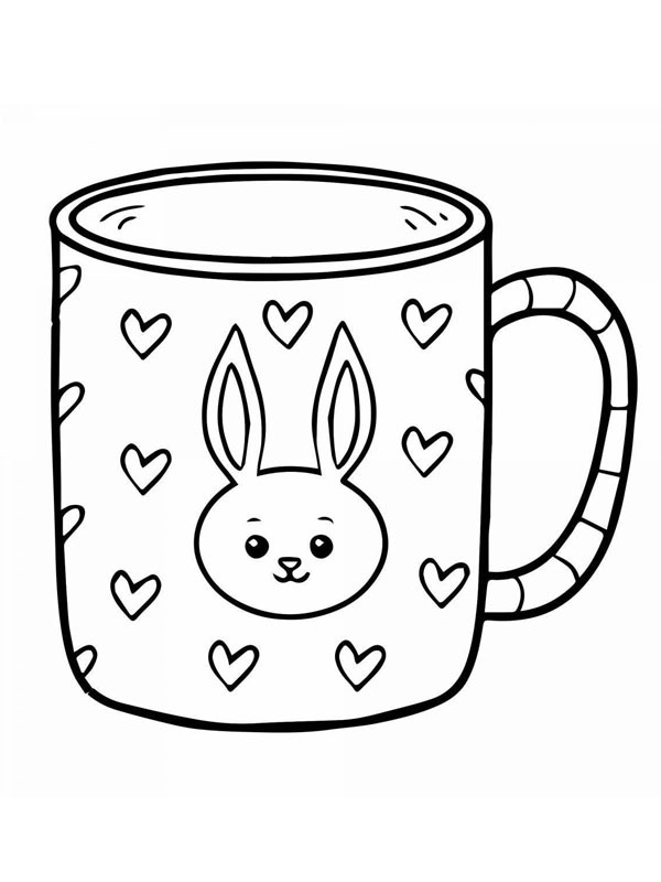 Mug rabbit Colouring page