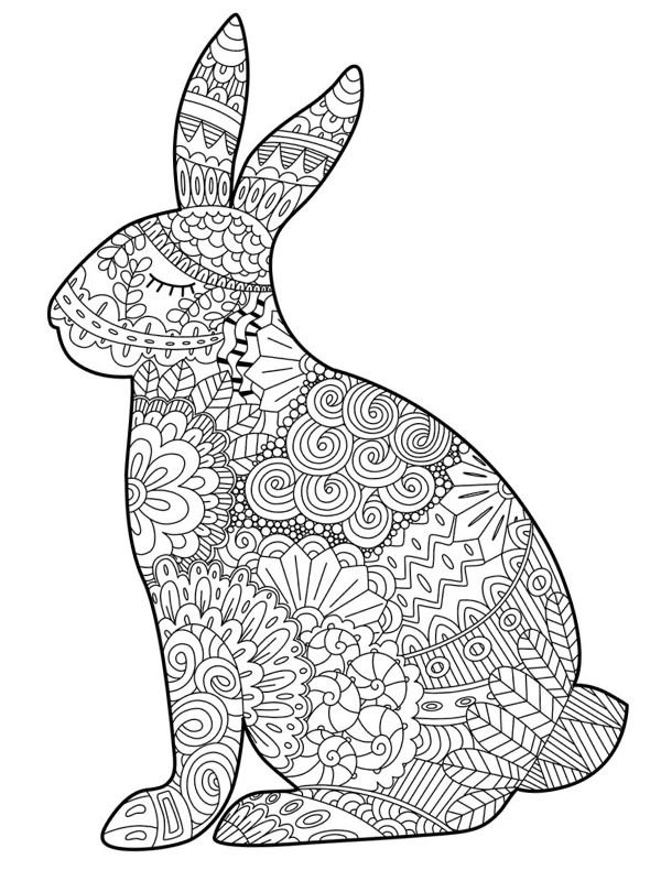 Rabbit for adults Colouring page