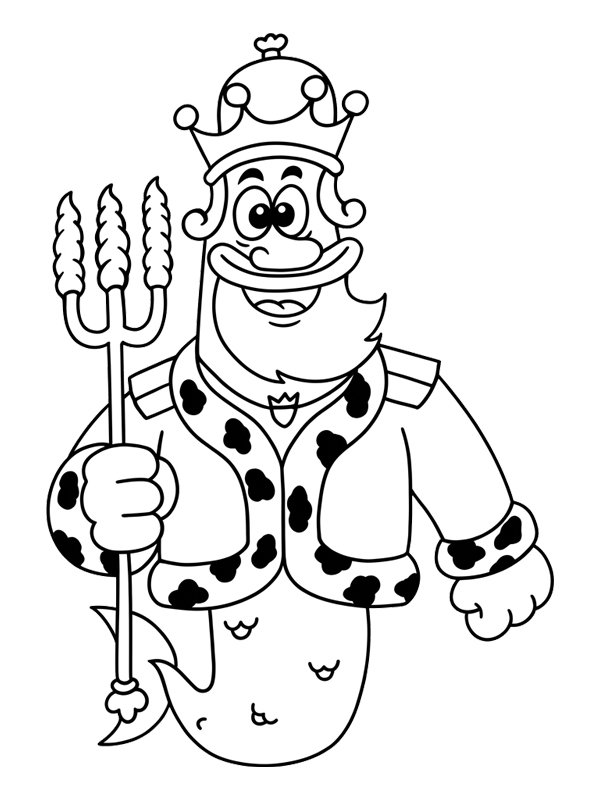 King Neptune Colouring page