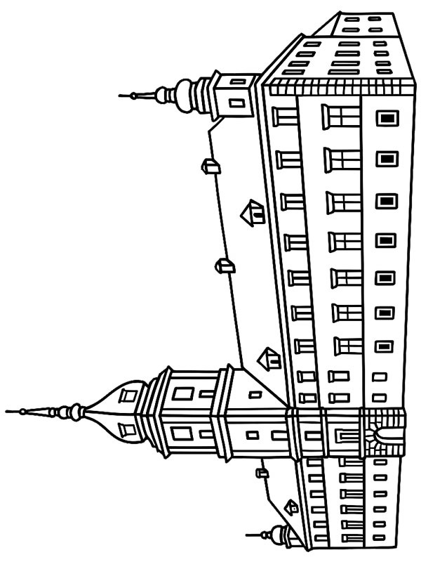 Royal Castle Warsaw Colouring page