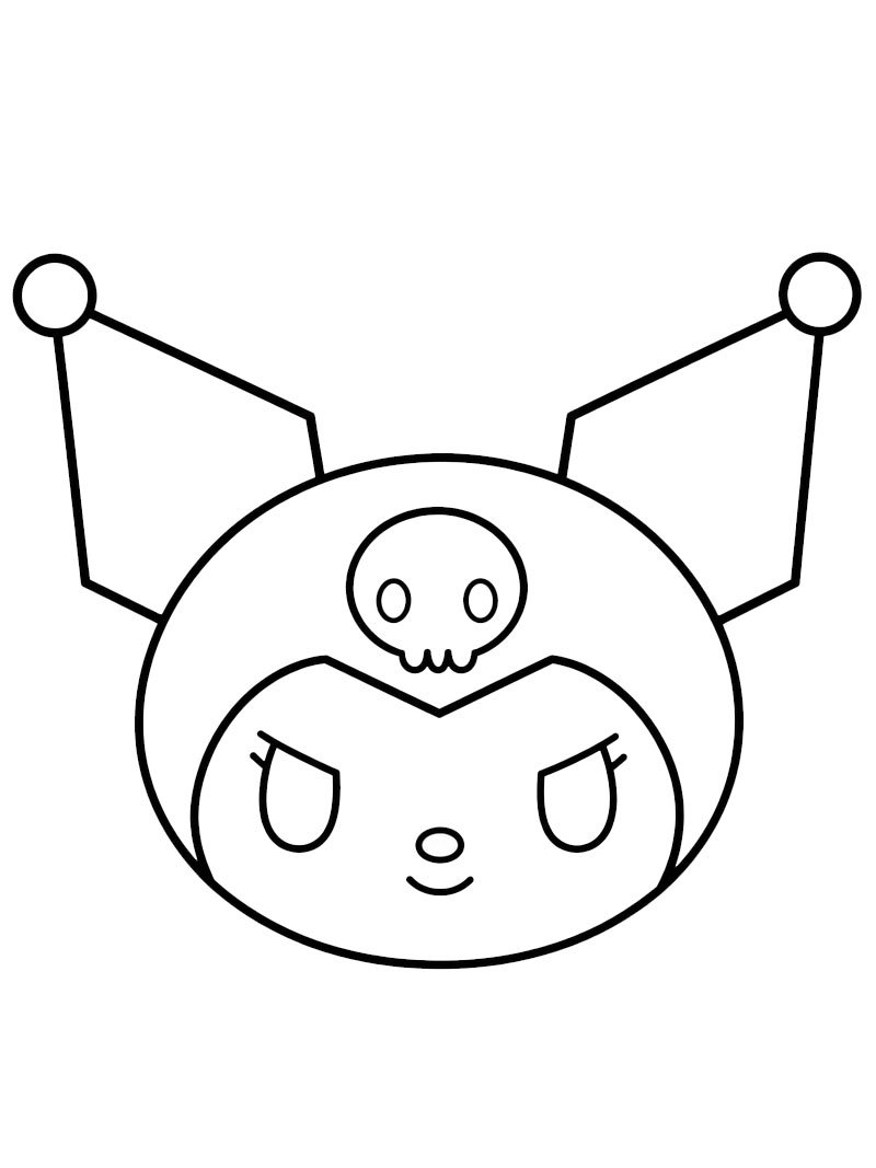 Kuromi face Colouring page