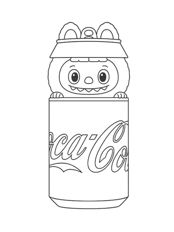 Labubu Coca Cola Colouring page