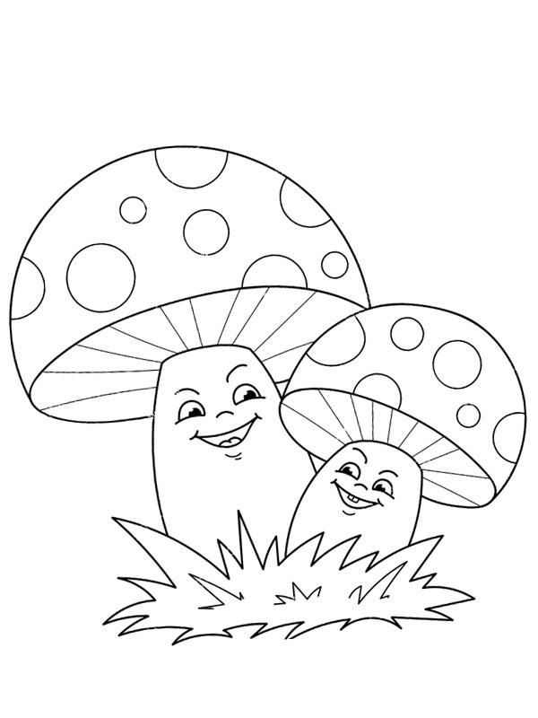 Laughing mushroom Colouring page