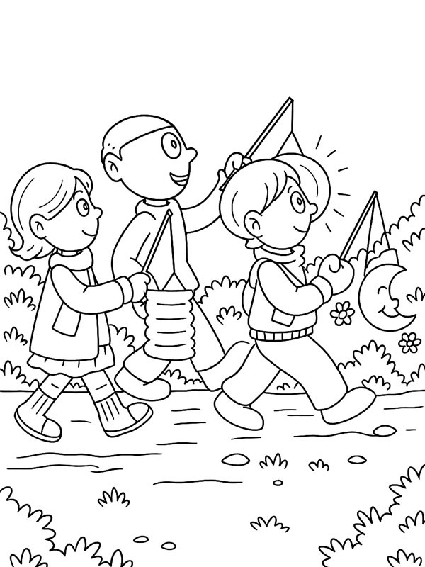 Lantern parade Colouring page