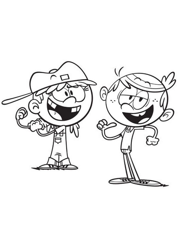 Lana and Lincoln Loud Colouring page