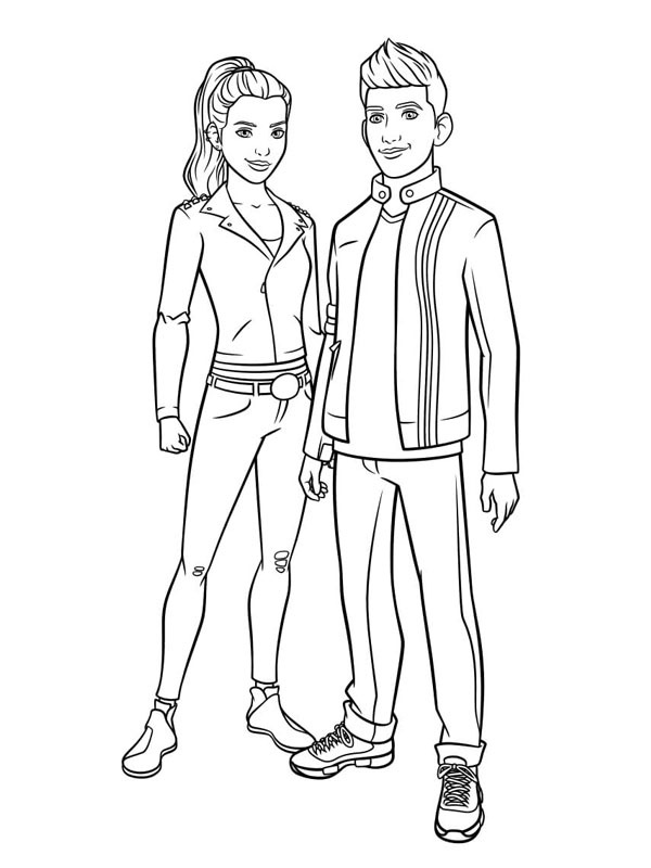 Layla Gray and Tony Toretto Colouring page