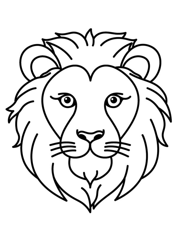 Lion Face Colouring page