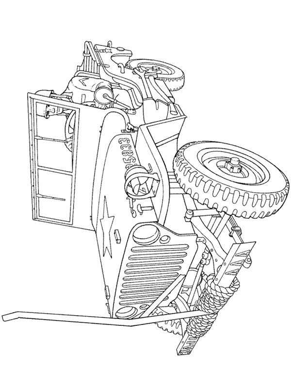Army jeep Colouring page