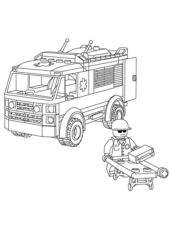 LEGO Ambulance Colouring page