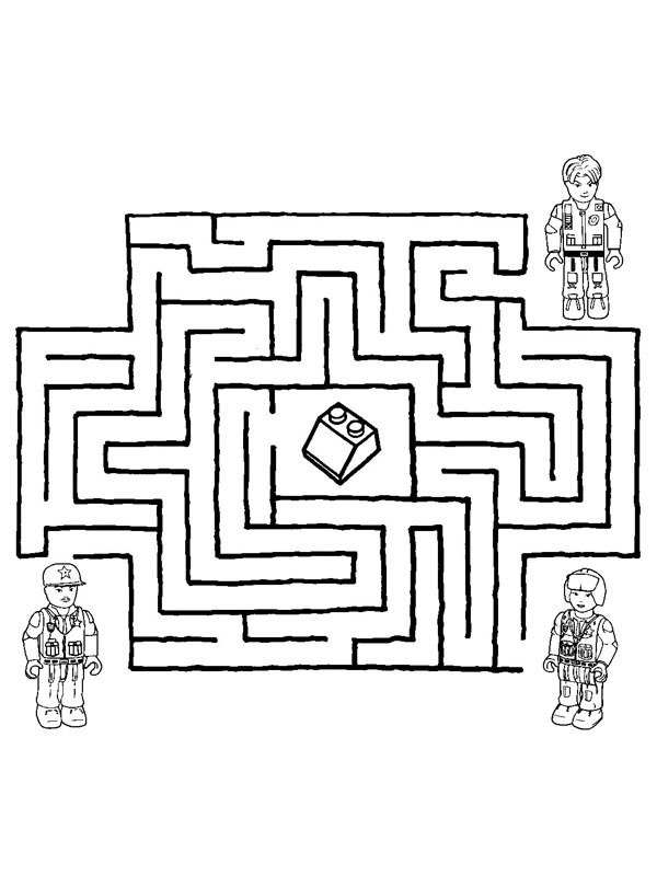 Lego maze Colouring page