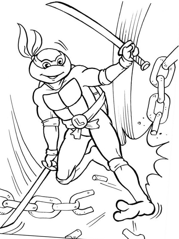 Leonardo (Ninja Turtles) Colouring page