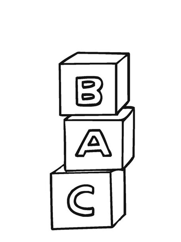 Letter Blocks Colouring page