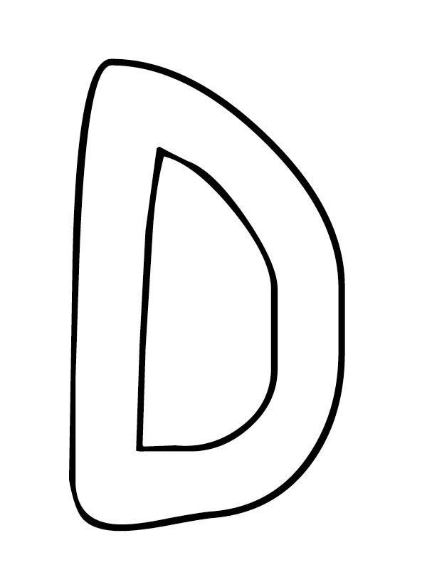 Letter D Colouring page