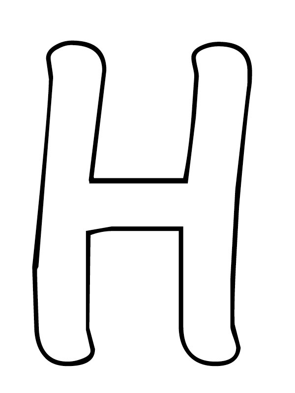 Letter H Colouring page