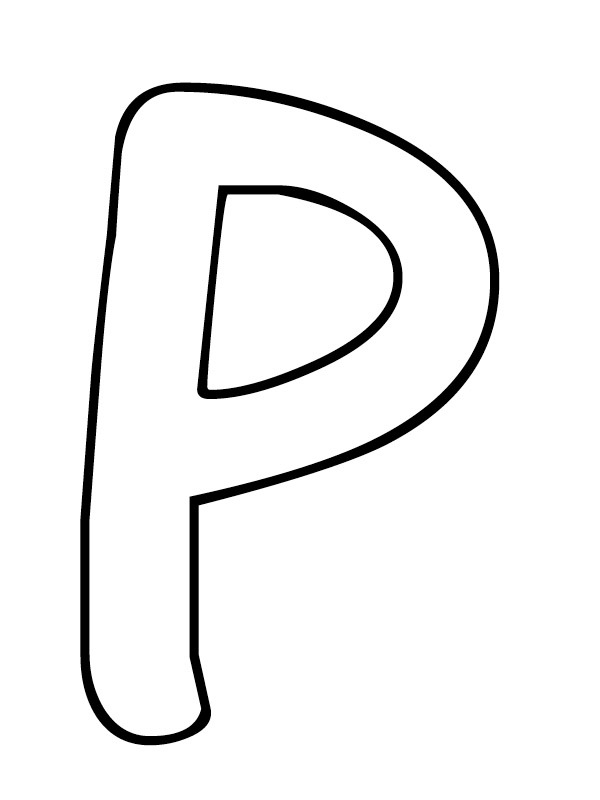 Letter P Colouring page