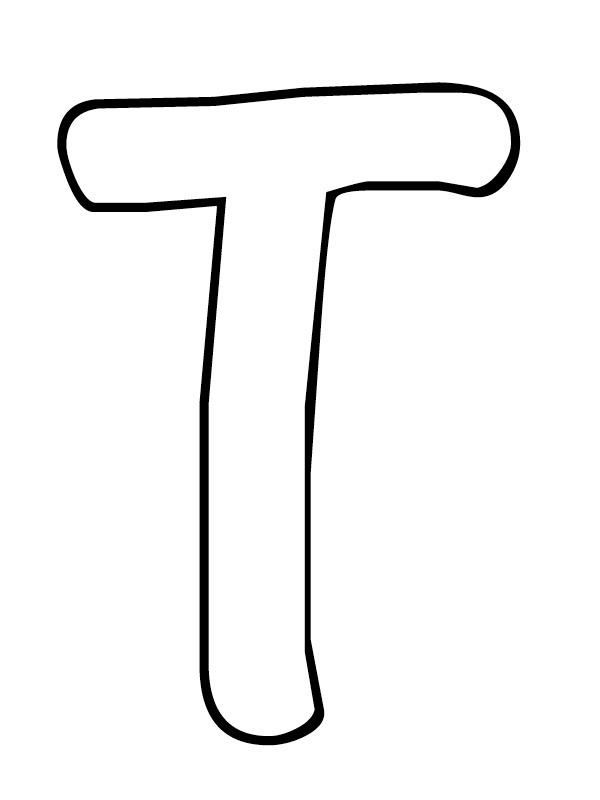 Letter T Colouring page