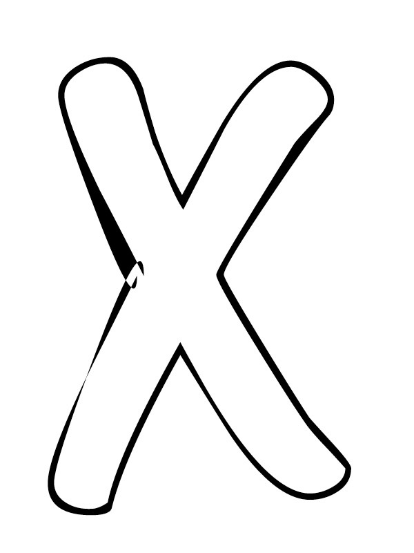 Letter X Colouring page