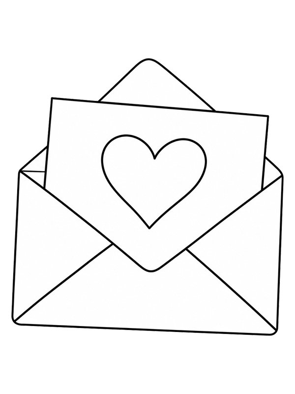Love letter Colouring page