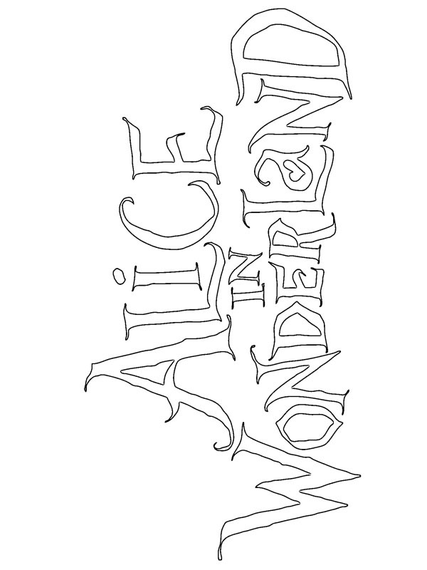 Logo Alice in Wonderland Colouring page