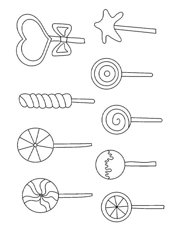 Lollipops Colouring page
