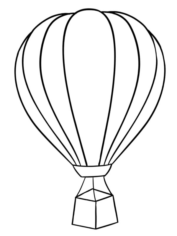 Easy Hot air balloon Colouring page