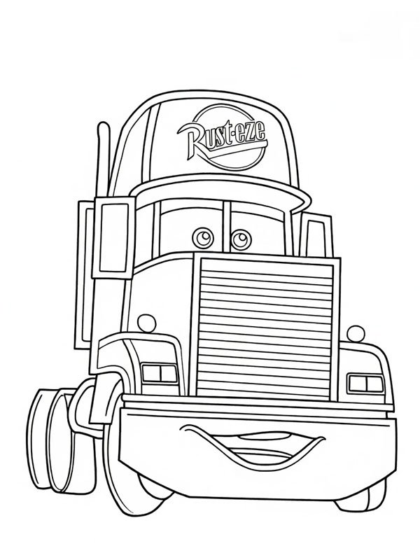 Mack (Cars) Colouring page