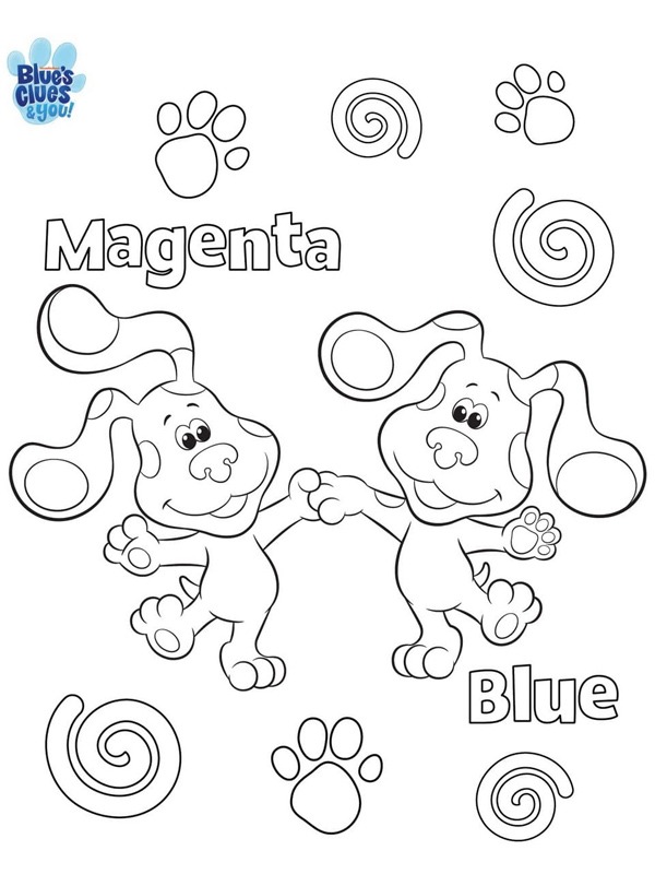 Magenta and Blue Colouring page