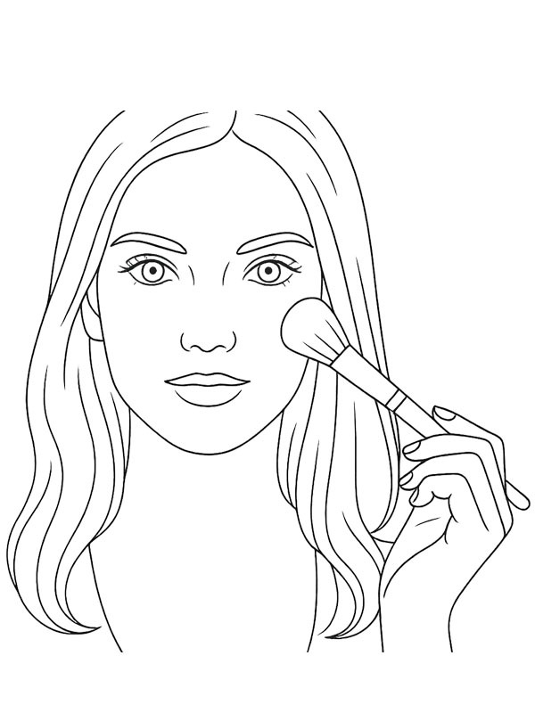 Makeup face Colouring page