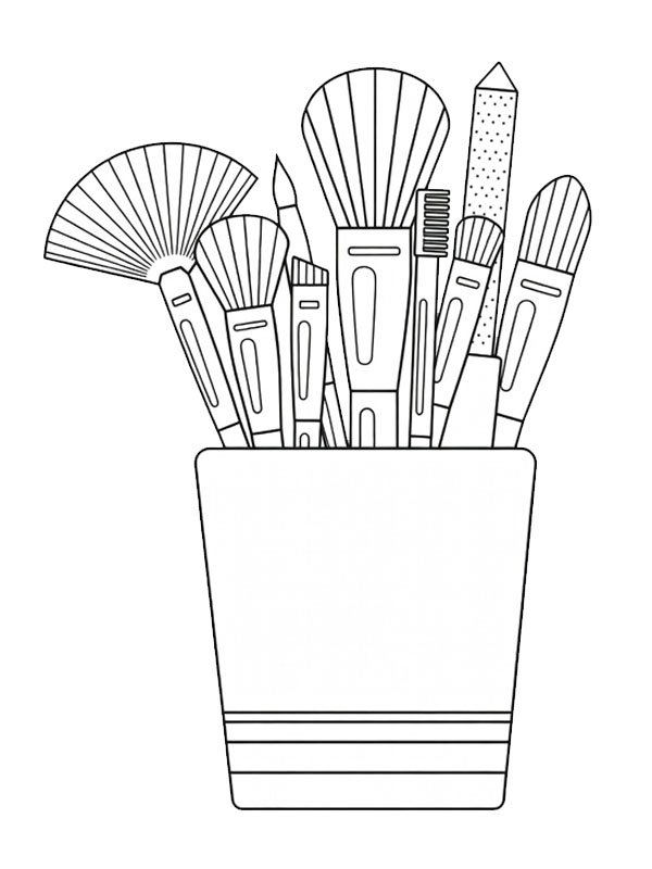 Makeup Brushes Colouring page