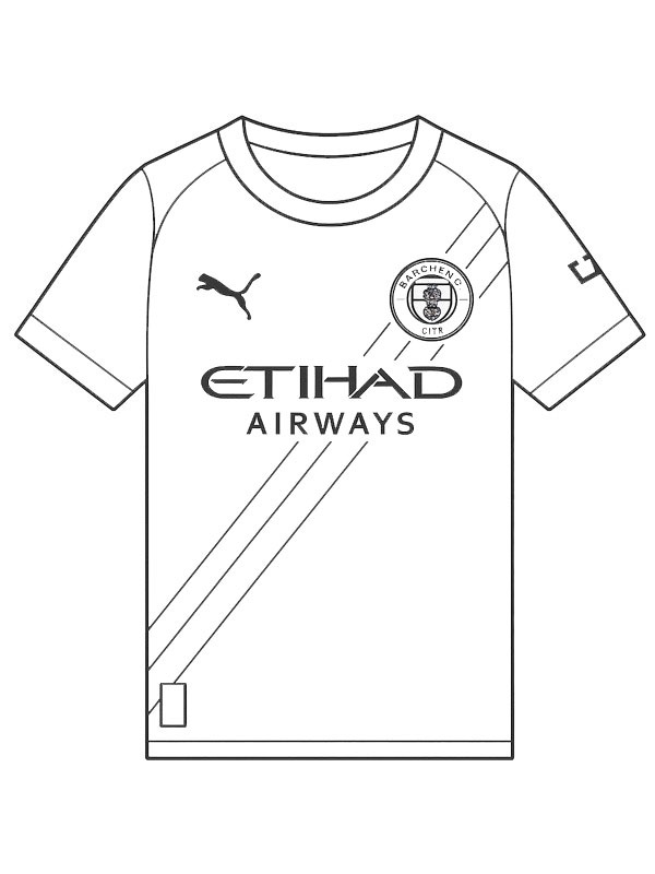Manchester City Football Shirt Colouring page Manchester City Football Shirt Colouring page