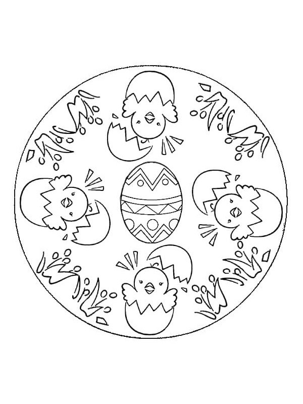 Mandala Easter Colouring page