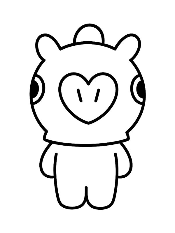Mang BT21 Colouring page