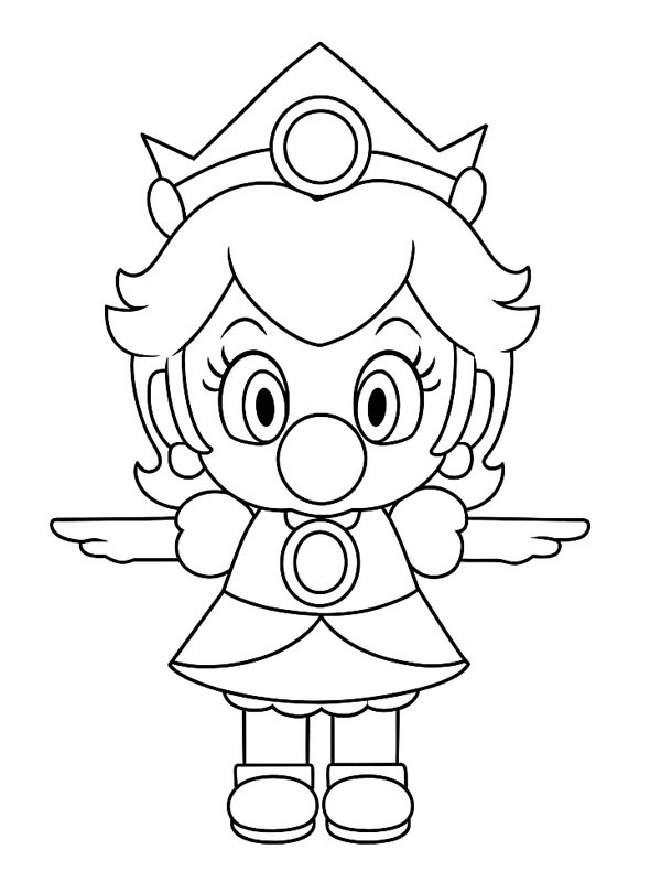 Baby Peach (Mario Kart) Colouring page
