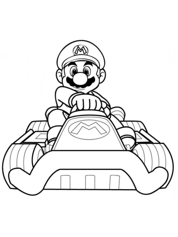 Mario Kart Colouring page